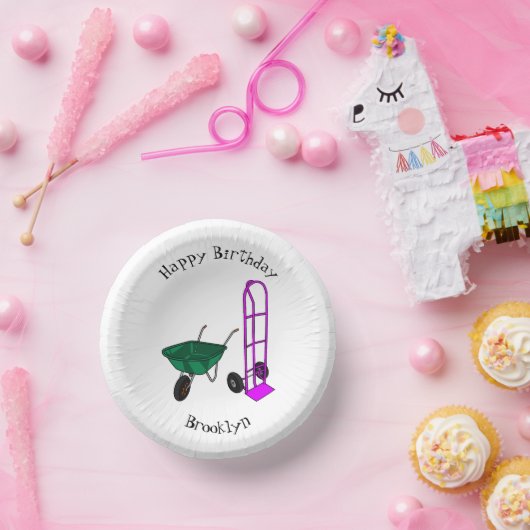 Cartoon für die Schubkarre und den Handwagen Pappteller (Party)