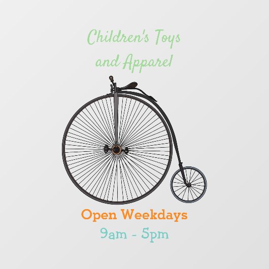 Cartoon für Fahrräder Fensteraufkleber (Blatt)