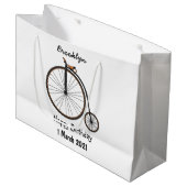Cartoon für Fahrräder Große Geschenktüte (Vorderseite Schrägansicht)