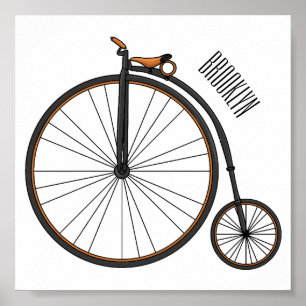 Cartoon für Fahrräder Poster