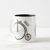 Cartoon für Fahrräder Zweifarbige Tasse (Vorderseite Links)