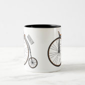 Cartoon für Fahrräder Zweifarbige Tasse (Mittel)