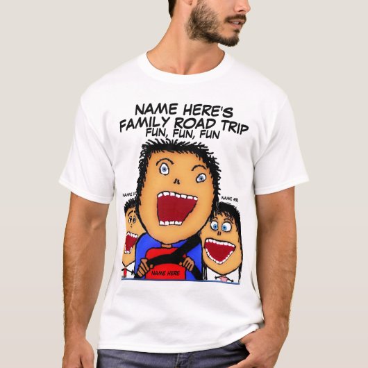 Cartoon für Familienfahrten T-Shirt (Vorderseite)