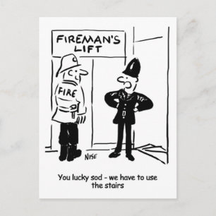Cartoon für Feuerwehrleute Postkarte