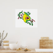 Cartoon für Froschüberquerung Poster (Küche)