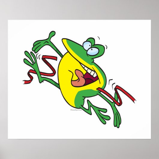 Cartoon für Froschüberquerung Poster (Vorne)