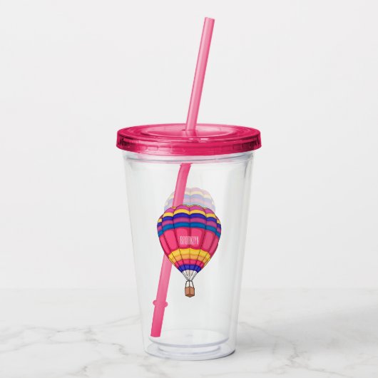 Cartoon für Heißluftballon Acryltrinkbecher (Rückseite)