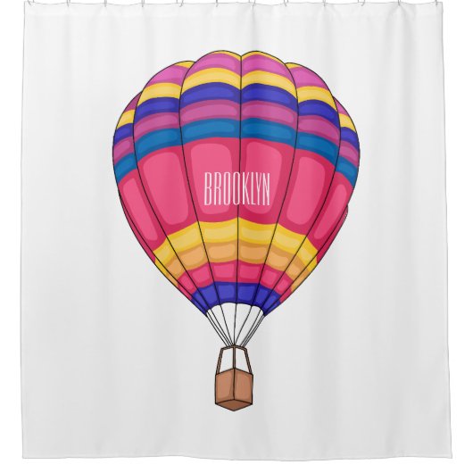Cartoon für Heißluftballon Duschvorhang (Vorderseite)