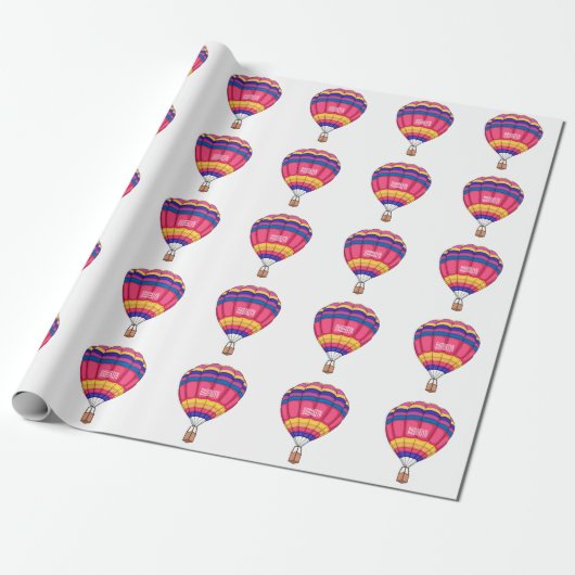 Cartoon für Heißluftballon Geschenkpapier (Ungerollt)