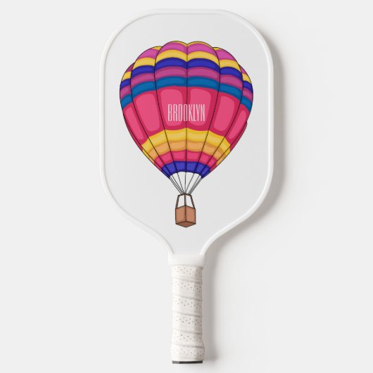 Cartoon für Heißluftballon Pickleball Schläger (Vorderseite)