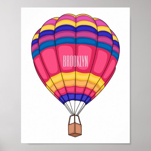 Cartoon für Heißluftballon Poster (Vorne)