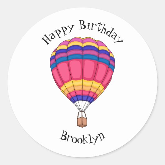 Cartoon für Heißluftballon Runder Aufkleber (Vorderseite)