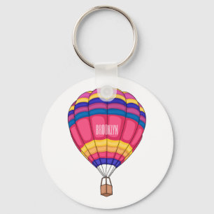 Cartoon für Heißluftballon Schlüsselanhänger