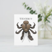 Cartoon für Kokosnuss Postkarte (Stehend Vorderseite)