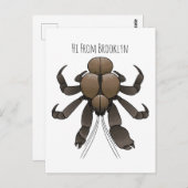 Cartoon für Kokosnuss Postkarte (Vorne/Hinten)