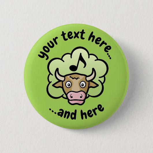 Cartoon für Kuhmethan Button (Vorderseite)