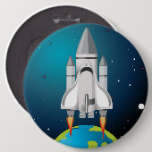 Cartoon für künstlerische Raketen Button (Vorne & Hinten)