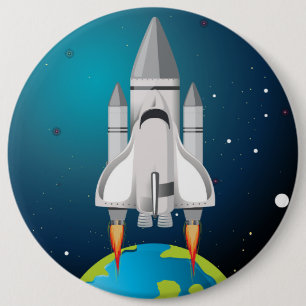 Cartoon für künstlerische Raketen Button