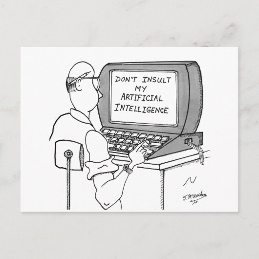 Cartoon für künstliche Intelligenz 1931 Postkarte (Vorderseite)