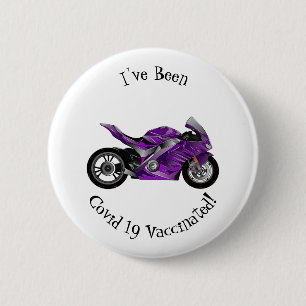 Cartoon für lila Motorräder Button