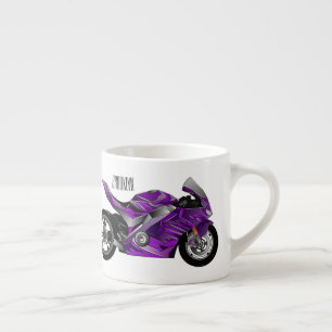 Cartoon für lila Motorräder Espressotasse