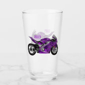 Cartoon für lila Motorräder Glas (Vorderseite)