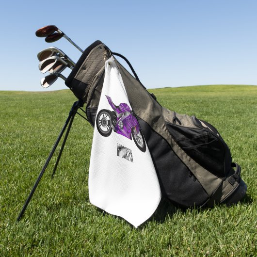 Cartoon für lila Motorräder Golfhandtuch (Gras)