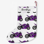 Cartoon für lila Motorräder Kleiner Weihnachtsstrumpf (Rückseite)