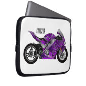 Cartoon für lila Motorräder Laptopschutzhülle (Vorne Rechts)