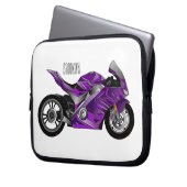 Cartoon für lila Motorräder Laptopschutzhülle (Vorderseite Links)