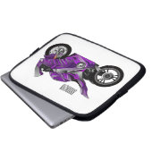 Cartoon für lila Motorräder Laptopschutzhülle (Vorne Knopf)