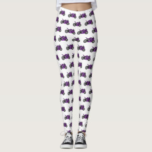 Cartoon für lila Motorräder Leggings