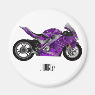 Cartoon für lila Motorräder Magnet