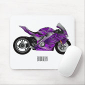Cartoon für lila Motorräder Mousepad (Mit Mouse)