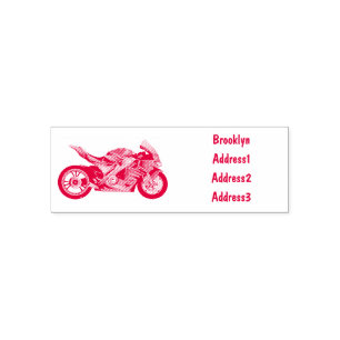 Cartoon für lila Motorräder Permastempel