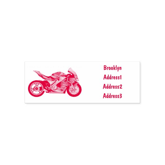 Cartoon für lila Motorräder Permastempel (Design)