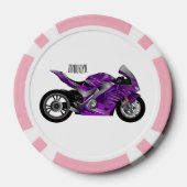 Cartoon für lila Motorräder Pokerchips (Rückseite)