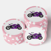 Cartoon für lila Motorräder Pokerchips (Stapel)