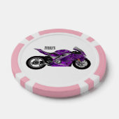 Cartoon für lila Motorräder Pokerchips (Einzeln)