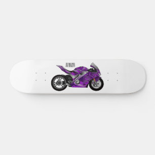 Cartoon für lila Motorräder Skateboard