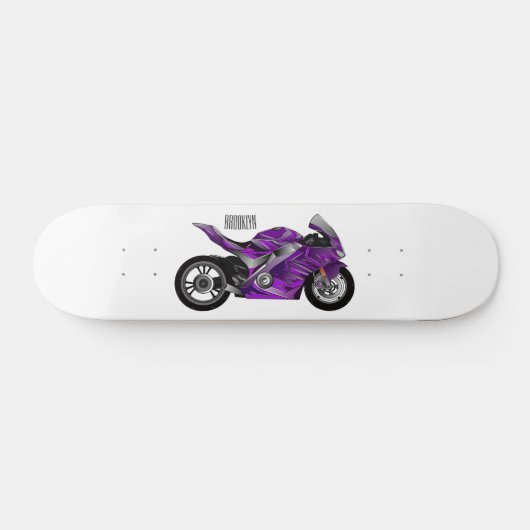 Cartoon für lila Motorräder Skateboard (Horizontal)