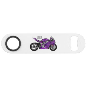 Cartoon für lila Motorräder Speed Flaschenöffner
