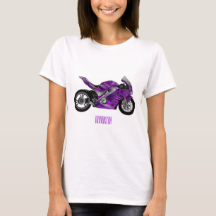 Cartoon für lila Motorräder T-Shirt