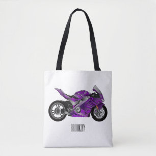 Cartoon für lila Motorräder Tasche