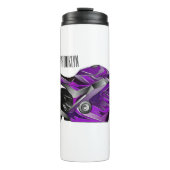 Cartoon für lila Motorräder Thermosbecher (Vorderseite)