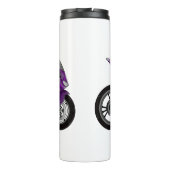 Cartoon für lila Motorräder Thermosbecher (Rückseite)