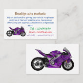 Cartoon für lila Motorräder Visitenkarte (Vorne/Hinten)