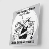 Cartoon für Metallhändler Quadratische Wanduhr (Winkel)