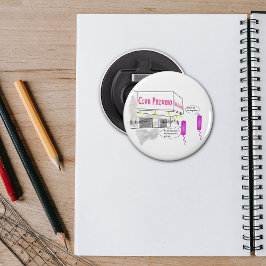 Cartoon für Mikrobiologie Flaschenöffner