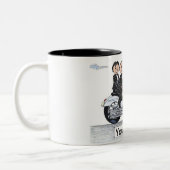 Cartoon für Motorräder, PrintedPerfection.com Zweifarbige Tasse (Links)